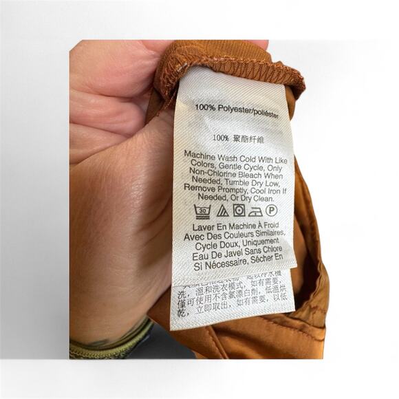 DKNY Satin Womens Drawstring Cargo Jogger Pants Sz 4 Copper - Picture 10 of 10